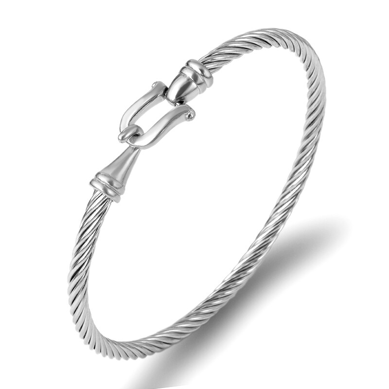 Madingos žavingos rankogalių kaklaraiščio mazgo apyrankės U apyrankės moterims aukso spalvos 316L nerūdijančio plieno vielos plonos paprastos apyrankės papuošalai