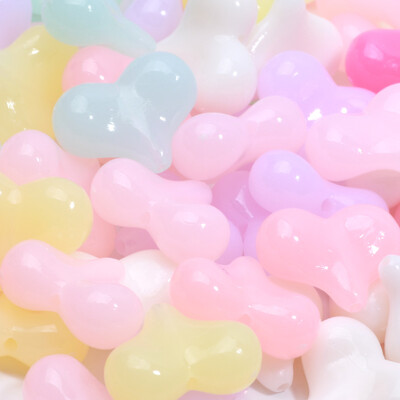 20 de bucăți 17x22mm margele de inimă de dragoste acrilice margele distanțare libere pentru realizarea de bijuterii bricolaj artizanat brățară colier cercei accesorii