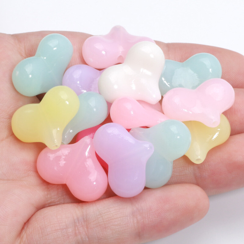 20 de bucăți 17x22mm margele de inimă de dragoste acrilice margele distanțare libere pentru realizarea de bijuterii bricolaj artizanat brățară colier cercei accesorii