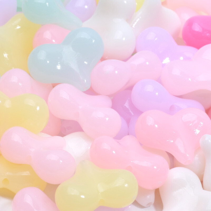 20 de bucăți 17x22mm margele de inimă de dragoste acrilice margele distanțare libere pentru realizarea de bijuterii bricolaj artizanat brățară colier cercei accesorii