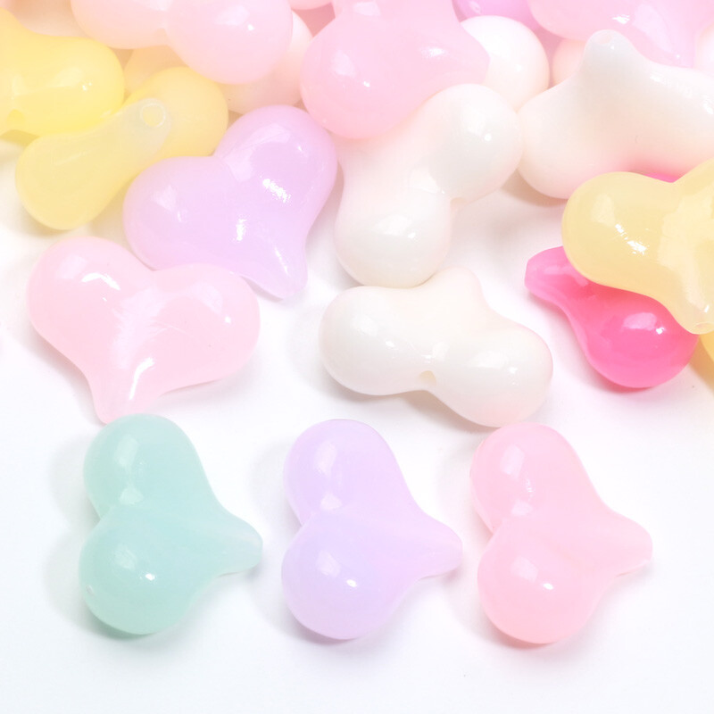 20 de bucăți 17x22mm margele de inimă de dragoste acrilice margele distanțare libere pentru realizarea de bijuterii bricolaj artizanat brățară colier cercei accesorii