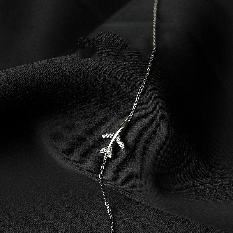 Mewanry sidabro spalvos putojančio cirkonio lėktuvo apyrankė moterims Paprastos elegantiškos vakarėlio papuošalai Dovanos apsaugo nuo alergijos