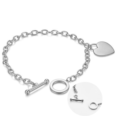 Női karkötők 316L rozsdamentes acél lánc üres szívvarázs karkötő női rózsa arany színű női karkötő ajándék