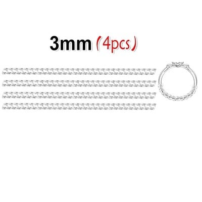 10 cm 4 méret Spirális szorítógyűrű méret átlátszó szilikon állítás laza gyűrűhöz ékszer védőgyűrű méret beállítás