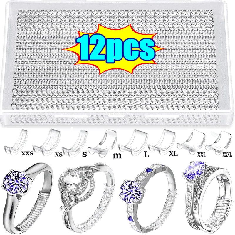 10 cm 4 méret Spirális szorítógyűrű méret átlátszó szilikon állítás laza gyűrűhöz ékszer védőgyűrű méret beállítás