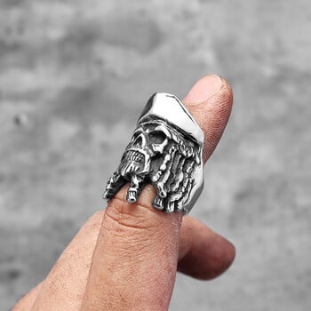 Πειρατές της Καραϊβικής Captain Jack Stainless Steel Mens Rings Punk for Male Boyfriend Biker Δώρο δημιουργικότητας κοσμήματα Χονδρική