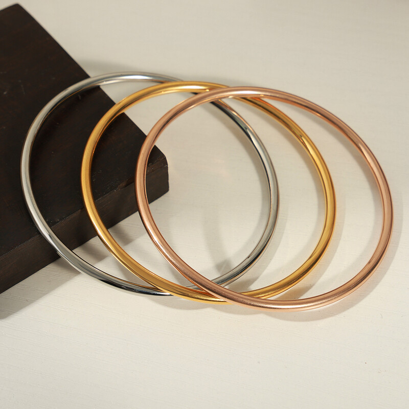 Divatos rozsdamentes acél kerek karkötők nőknek India arany rózsa arany ezüst színű karkötők női karszalag esküvői ékszerek