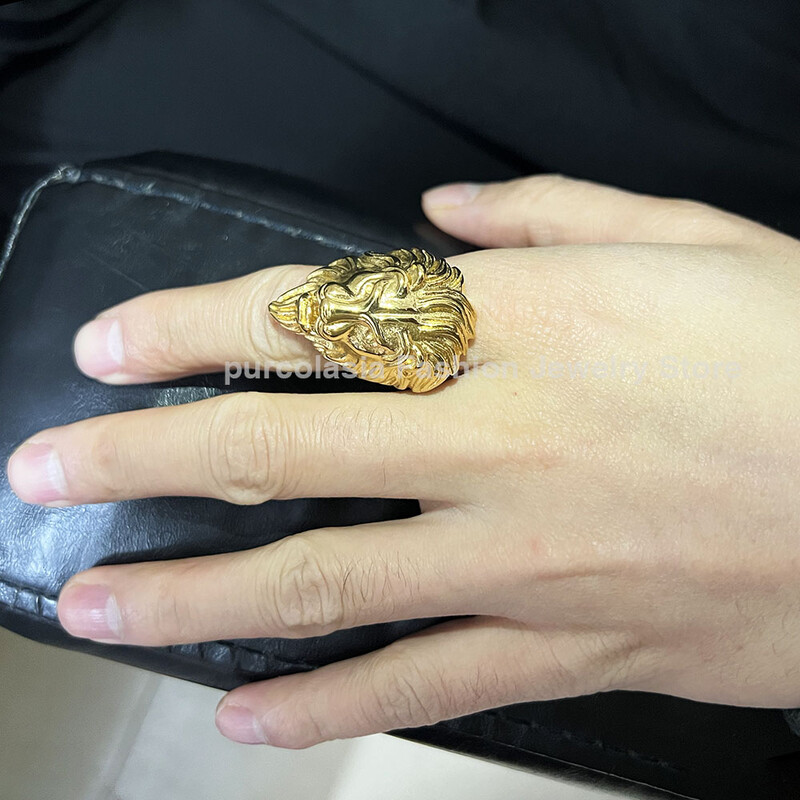 Majestic Lion No Rusted Inel Hip Hop din oțel inoxidabil 316 de înaltă calitate pentru bărbați Inele punk Bijuterii