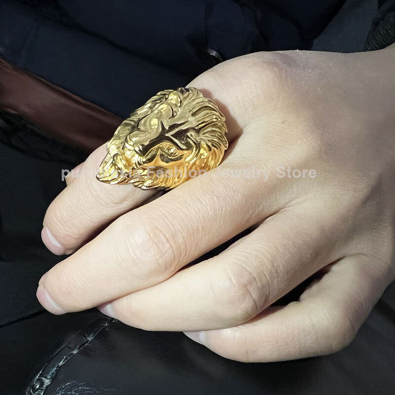 Majestic Lion No Rusted Inel Hip Hop din oțel inoxidabil 316 de înaltă calitate pentru bărbați Inele punk Bijuterii