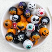 10 τμχ Νέα σειρά από διάτρητες ξύλινες χάντρες 16 χιλιοστών Halloween κατάλληλες για αξεσουάρ βραχιολιών DIY Κατασκευής κοσμημάτων