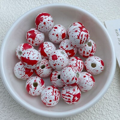 10 τμχ Νέα σειρά από διάτρητες ξύλινες χάντρες 16 χιλιοστών Halloween κατάλληλες για αξεσουάρ βραχιολιών DIY Κατασκευής κοσμημάτων