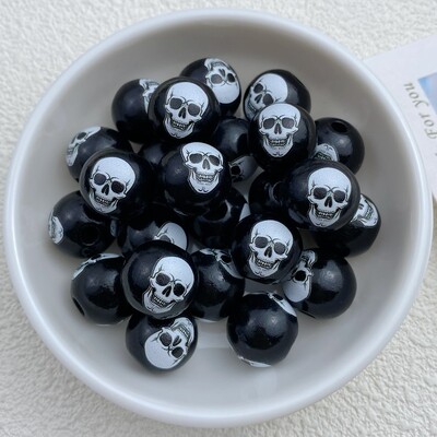 10 τμχ Νέα σειρά από διάτρητες ξύλινες χάντρες 16 χιλιοστών Halloween κατάλληλες για αξεσουάρ βραχιολιών DIY Κατασκευής κοσμημάτων