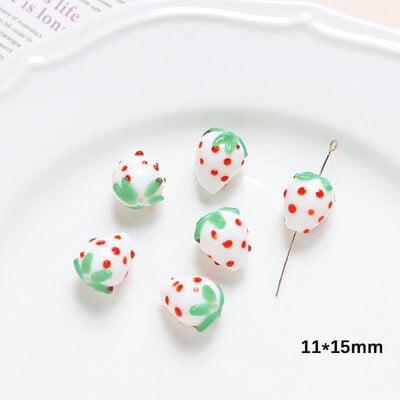 Girly Heart kerámia eper gyöngyök egyenes lyukú gyöngyök kézzel készített kiegészítők kézzel készített ékszerek barkács kiegészítők anyagok