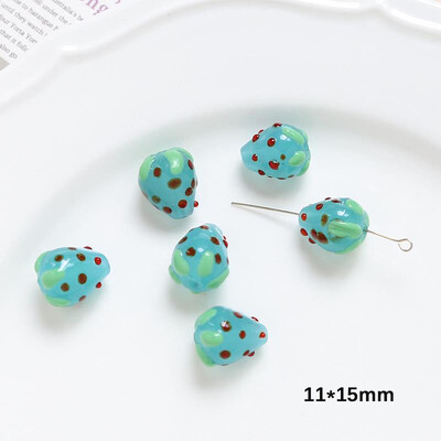 Girly Heart kerámia eper gyöngyök egyenes lyukú gyöngyök kézzel készített kiegészítők kézzel készített ékszerek barkács kiegészítők anyagok