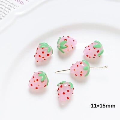 Girly Heart kerámia eper gyöngyök egyenes lyukú gyöngyök kézzel készített kiegészítők kézzel készített ékszerek barkács kiegészítők anyagok