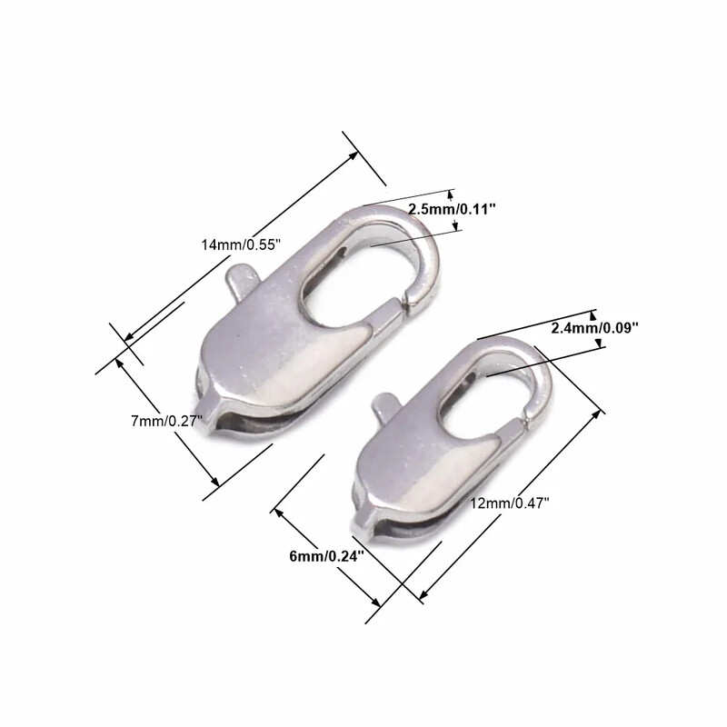 20 vnt. nuobodu sidabro / Kc aukso omarų užsegimai, užsegimo užsegimai, karolių apyrankės jungtis papuošalams gaminti 12x6,14x7mm