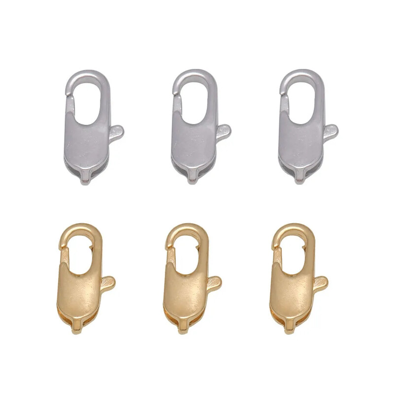 20 vnt. nuobodu sidabro / Kc aukso omarų užsegimai, užsegimo užsegimai, karolių apyrankės jungtis papuošalams gaminti 12x6,14x7mm