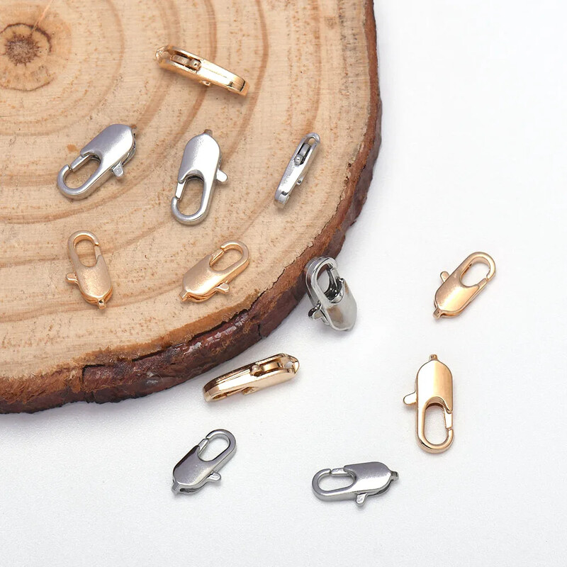 20 vnt. nuobodu sidabro / Kc aukso omarų užsegimai, užsegimo užsegimai, karolių apyrankės jungtis papuošalams gaminti 12x6,14x7mm