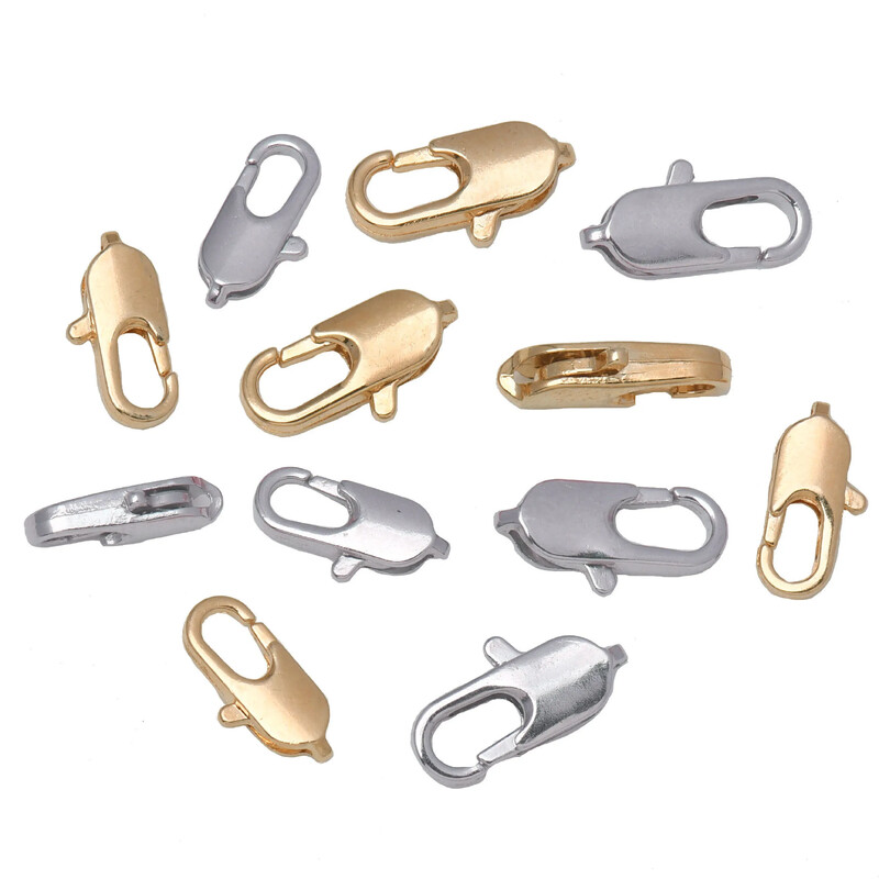 20 vnt. nuobodu sidabro / Kc aukso omarų užsegimai, užsegimo užsegimai, karolių apyrankės jungtis papuošalams gaminti 12x6,14x7mm