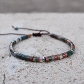 Állítható mini természetes kőből készült gyöngyös karkötők és karkötők női férfiaknak csakra gyöngyök fonott karkötő varázsékszerek