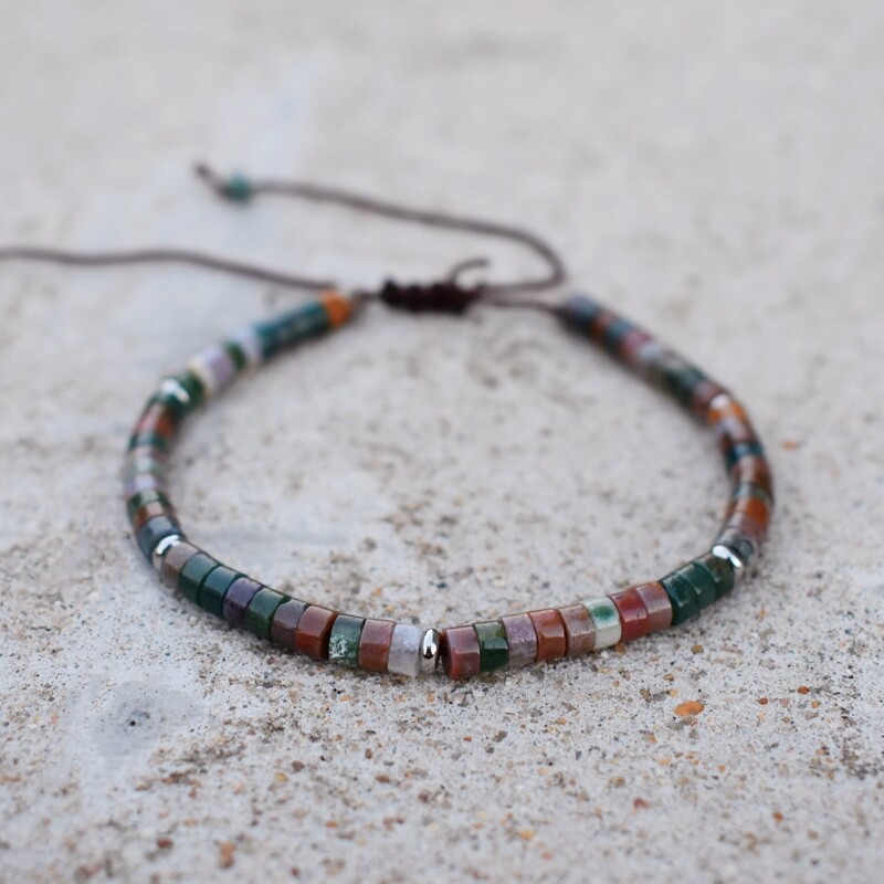 Állítható mini természetes kőből készült gyöngyös karkötők és karkötők női férfiaknak csakra gyöngyök fonott karkötő varázsékszerek