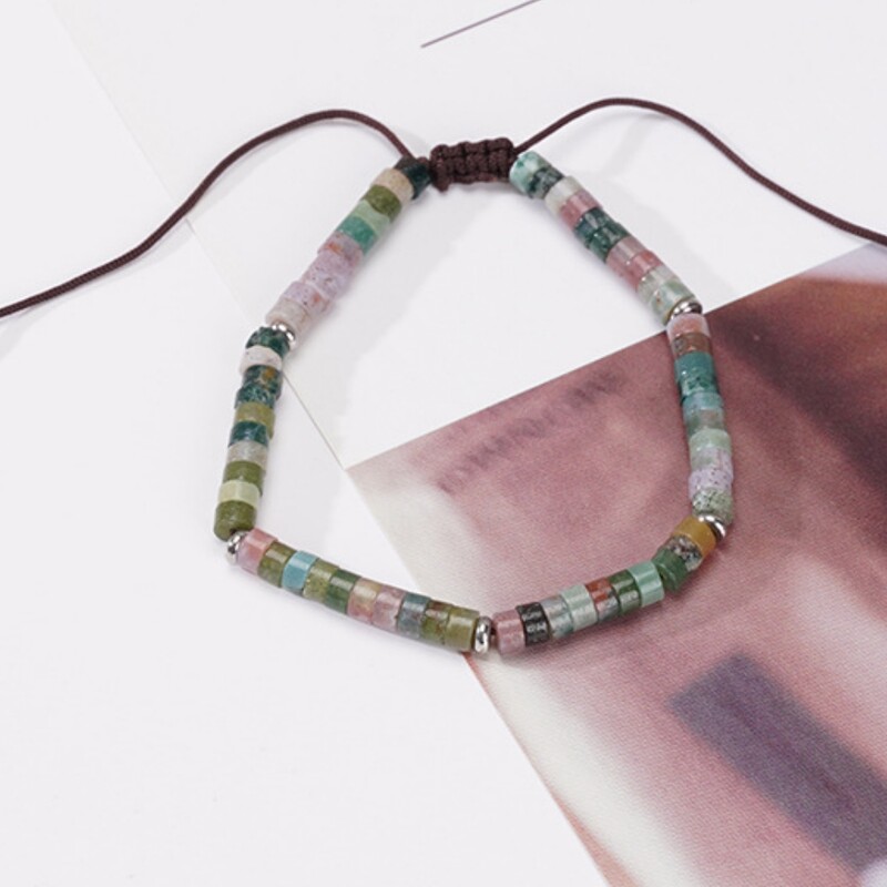 Állítható mini természetes kőből készült gyöngyös karkötők és karkötők női férfiaknak csakra gyöngyök fonott karkötő varázsékszerek