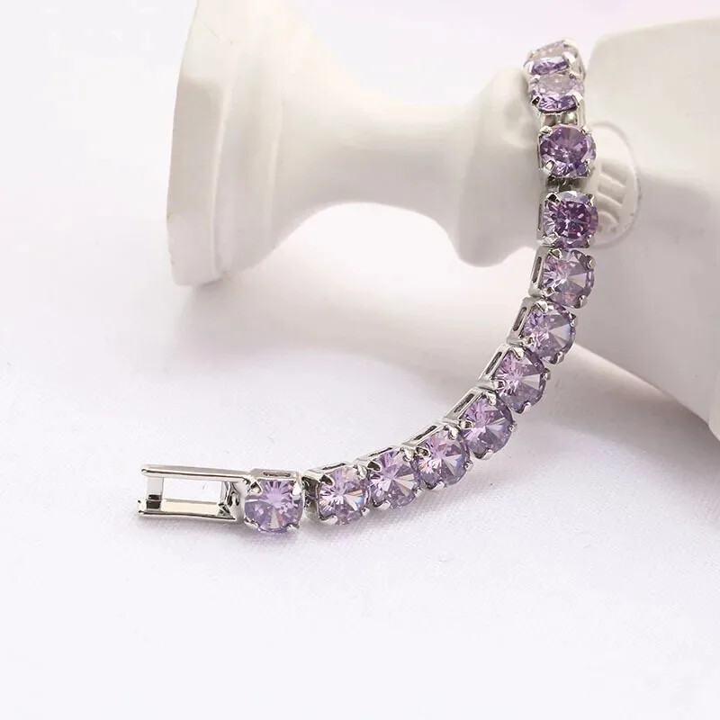 Luxusné hiphopové tenisové náramky Iced Out 4 mm s kubickým zirkónom a krištáľom pre ženy a mužov, zlaté a strieborné náramky a retiazkové šperky