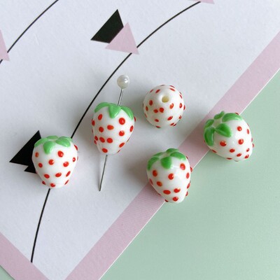 5db 13x15mm 3D eper kézzel készített lámpa gyöngyök aranyos gyümölcs laza gyöngy kiváló minőségű barkács ékszer készítéshez karkötő nyaklánc