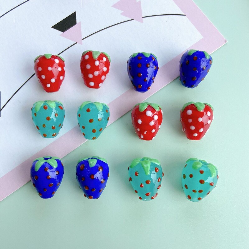 5db 13x15mm 3D eper kézzel készített lámpa gyöngyök aranyos gyümölcs laza gyöngy kiváló minőségű barkács ékszer készítéshez karkötő nyaklánc