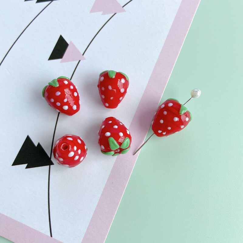 5db 13x15mm 3D eper kézzel készített lámpa gyöngyök aranyos gyümölcs laza gyöngy kiváló minőségű barkács ékszer készítéshez karkötő nyaklánc