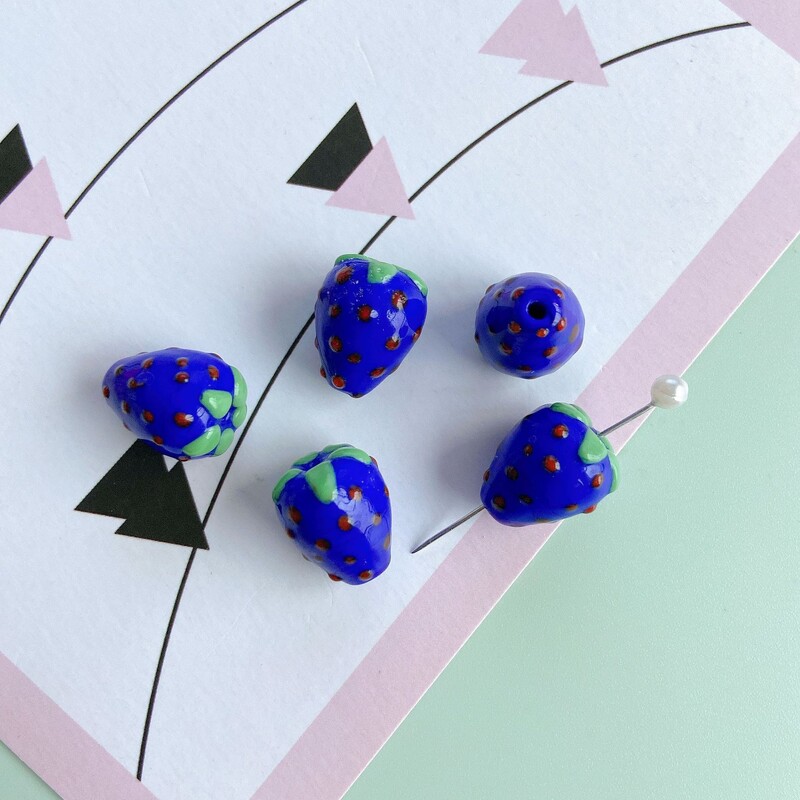 5db 13x15mm 3D eper kézzel készített lámpa gyöngyök aranyos gyümölcs laza gyöngy kiváló minőségű barkács ékszer készítéshez karkötő nyaklánc