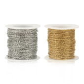 2 metrai / aikštelė 1 mm 1,5 mm 2 mm 2,5 mm 3 x 4 mm nerūdijančio plieno grandinėlė Plieninė aukso spalvos „pasidaryk pats“ grandinėlė, skirta apyrankėms, karolių papuošalams gaminti