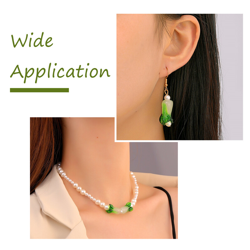 10db Kézzel készített lámpafesték kínai káposzta gyöngyök 3D eper gyümölcsgyöngy Ékszerkészítéshez barkács karkötő Fülbevaló dekor Kiegészítők