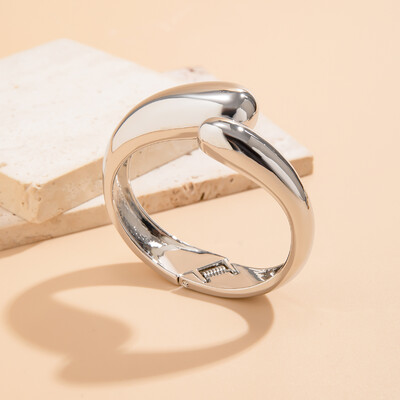 Lacteo divatos, vastag, vaskos vízcsepp alakú mandzsetta karkötő nőknek, sima nyitott karkötők tavaszi ékszerekkel, női parti ajándékok