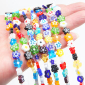 53 DB vegyes színű virággyöngyök ékszerkészítéshez nyaklánc kellékek karkötő gyöngyfűzés leletek csepp fülbevaló üveg 7-8 mm