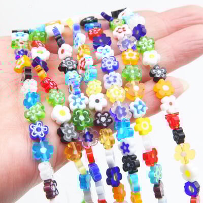 53 DB vegyes színű virággyöngyök ékszerkészítéshez nyaklánc kellékek karkötő gyöngyfűzés leletek csepp fülbevaló üveg 7-8 mm