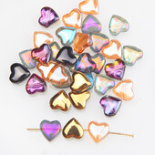 30 τμχ Heart Beads AB Color Bead Charms for Jewelry Making Βραχιόλι Κολιέ DIY Χειροποίητα σκουλαρίκια σταγόνας Findings 10mm