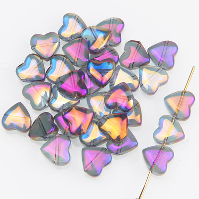 30 τμχ Heart Beads AB Color Bead Charms for Jewelry Making Βραχιόλι Κολιέ DIY Χειροποίητα σκουλαρίκια σταγόνας Findings 10mm