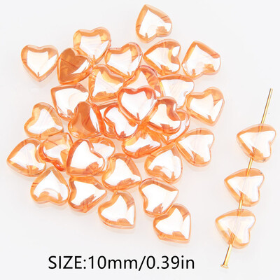 30 τμχ Heart Beads AB Color Bead Charms for Jewelry Making Βραχιόλι Κολιέ DIY Χειροποίητα σκουλαρίκια σταγόνας Findings 10mm