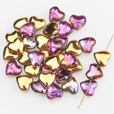 30 τμχ Heart Beads AB Color Bead Charms for Jewelry Making Βραχιόλι Κολιέ DIY Χειροποίητα σκουλαρίκια σταγόνας Findings 10mm