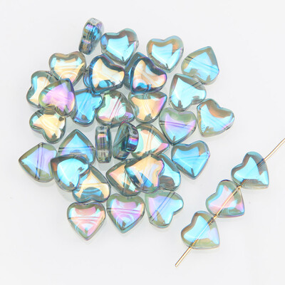 30 τμχ Heart Beads AB Color Bead Charms for Jewelry Making Βραχιόλι Κολιέ DIY Χειροποίητα σκουλαρίκια σταγόνας Findings 10mm