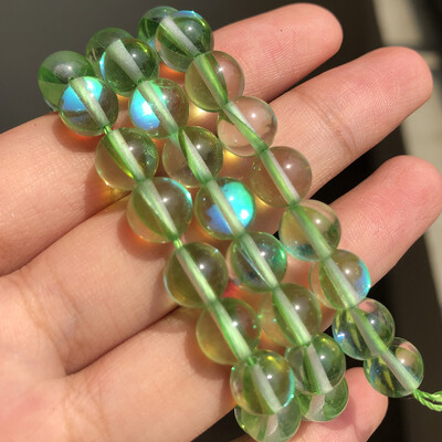 Matt kristály üveggyöngyök matt Holdkő villogó csillogó, kerek laza gyöngy ékszerkészítéshez barkácsolás nyaklánc karkötő 15''