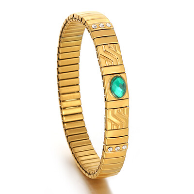 Auksinės spalvos nerūdijančio plieno elastinės apyrankės apyrankės moterims, vyrams, inkrustuota korpuso apyrankė su širdele, klasikinė laikrodžių grandinėlė papuošalai