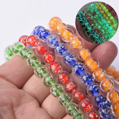 10 ks okrúhlych 10 mm ručne vyrobených svietiacimi sklenenými korálkami na výrobu šperkov, DIY remeselných výrobkov