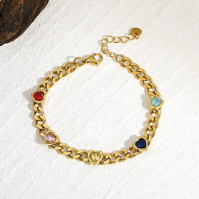 AENSOA 316L rozsdamentes acél karkötők 2023 nyári forró arany színű szivárvány színes cirkónia CZ nyitott karkötő karkötő