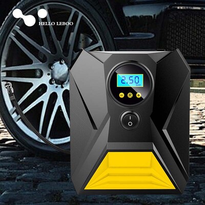 LEIBOO ar vadu pārnēsājams automašīnas gaisa sūknis 12V 150PSI elektriskais riepu piepūšanas sūknis motociklu velosipēda bumbiņu LED gaismas automašīnas gaisa kompresors