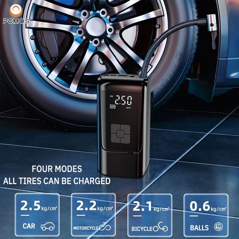 1 sada automobilových hustiacich pneumatík s bezdrôtovým digitálnym displejom, presná detekcia, prednastavený tlak v pneumatikách, nízkohlučné hustenie pneumatík