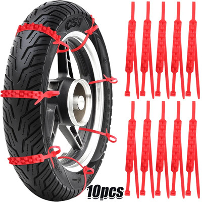 10db Csúszásgátló hóláncok motorkerékpárokhoz kerékpárokhoz téli gumi kerekekhez csúszásmentes kábelkötegelők motorkerékpár vészhelyzeti gumiabroncs lánc szerszám