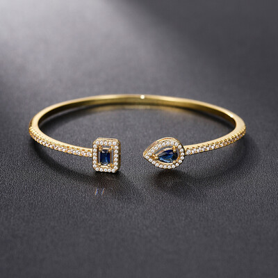 Huitan luxus zöld/fehér/kék köbös cirkónia mandzsetta karkötő karkötő női jó minőségű női kézi ékszer 2022 Drop Shipping