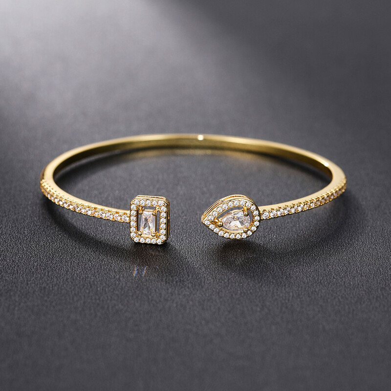 Huitan luxus zöld/fehér/kék köbös cirkónia mandzsetta karkötő karkötő női jó minőségű női kézi ékszer 2022 Drop Shipping